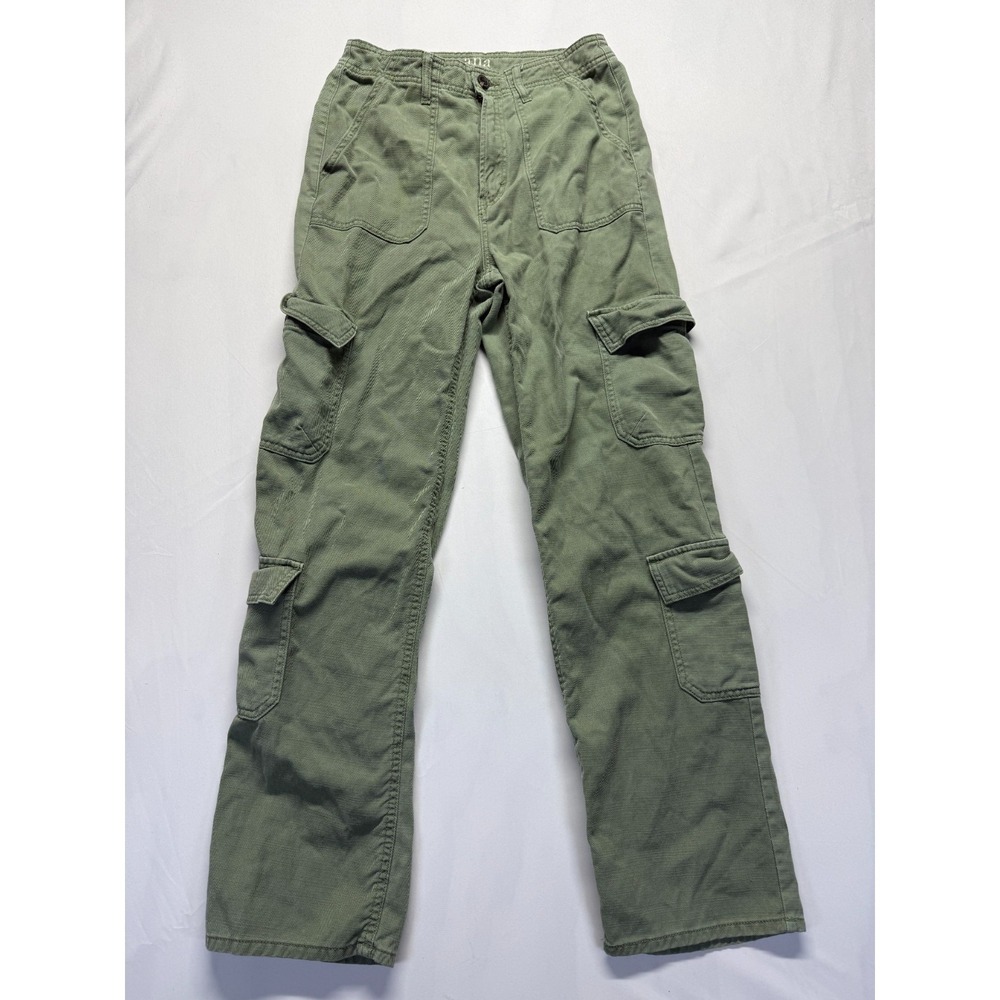 A.N.A Highest Rise Vintage Straight Cargo Pants Womens 6 Olive Green Cotton